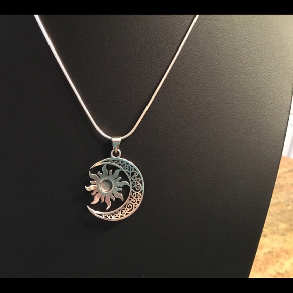 Sterling Silver Moon & Sun Necklace - Picture 12 of 16